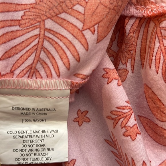 Anthropologie Abel the Label Bondi Smocked Strapless Maxi Dress pink orange M - Picture 12 of 14